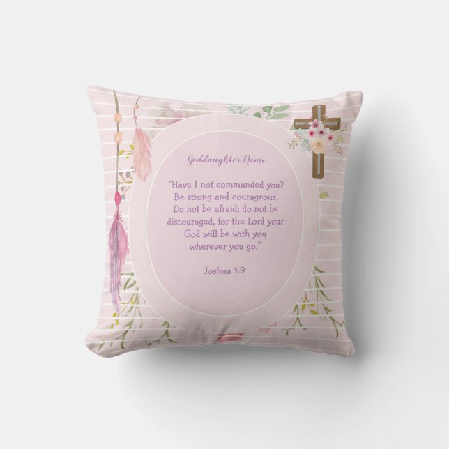 Goddaughter Gift Motivational Encouragement NAMED Cushion (Front)