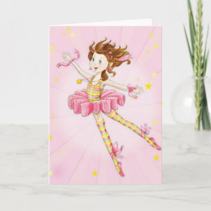 Goddaughter Gift Pink Ballerina Personalised Holiday Card