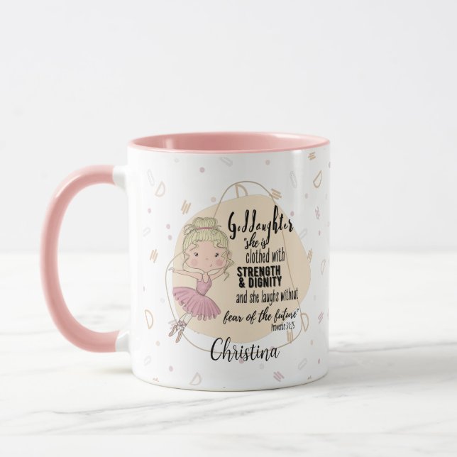 Goddaughter Gift QUOTE Proverb Blonde BALLERINA Mug (Left)