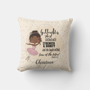 Goddaughter Gift Quote Proverb Pink Ballerina Thro Cushion