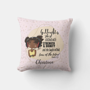 Goddaughter Gift Quote Proverb Pink Gamer Girl Cushion