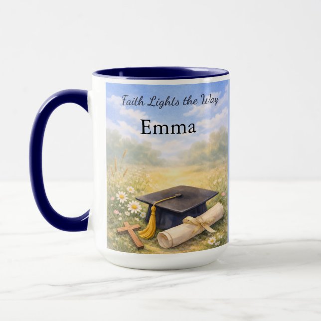 Goddaughter Graduation Personalised Christian Gift Mug (Left)