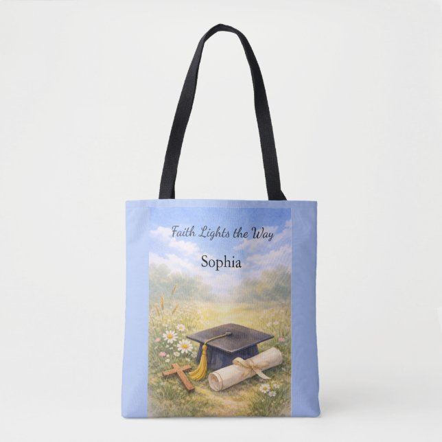 Goddaughter Graduation Personalized Christian Gift Tote Bag (Front)