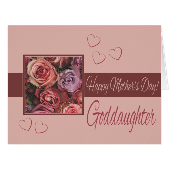 Goddaughter  Happy Mother's Day rose card (Front Horizontal)
