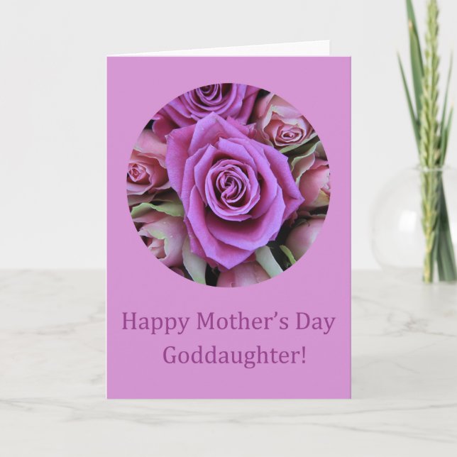 Goddaughter  Happy Mother's Day rose card (Front)
