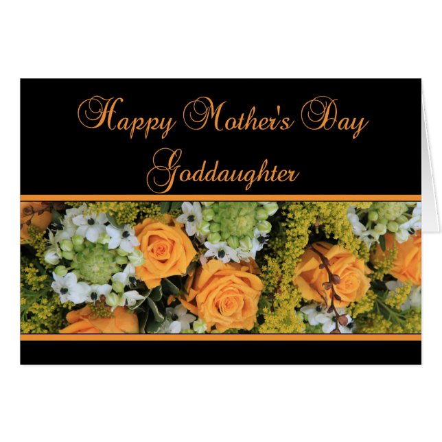 Goddaughter  Happy Mother's Day rose card (Front Horizontal)