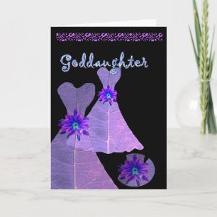 GODDAUGHTER - Junior Bridesmaid PURPLE Gown Invitation