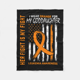 Goddaughter Leukaemia Cancer Awareness American Fl Fleece Blanket