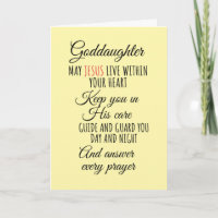 Goddaughter may jesus live within your heart 