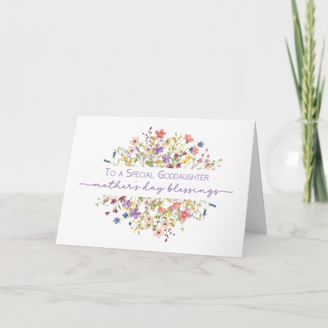 Goddaughter Mother's Day Blessings Wildflowers Card (Front)