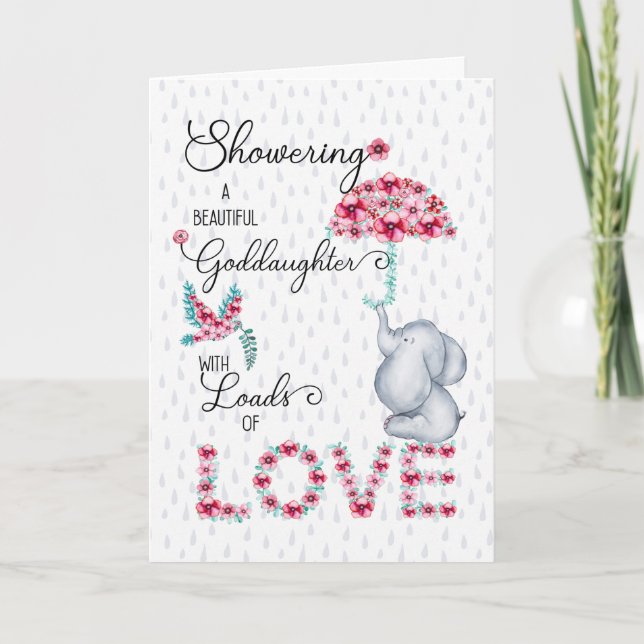Goddaughter Mother's Day Showering You with Love Card (Front)