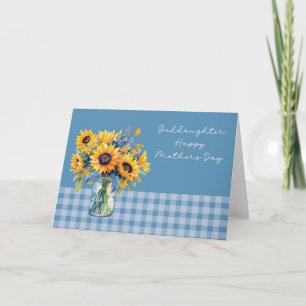 Goddaughter Mother's Day Sunflowers in Mason Jar Card