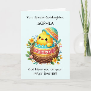 Goddaughter Personalise First Easter Blessings Card