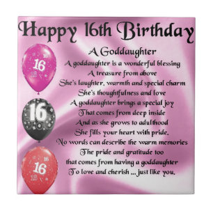 Goddaughter Poem - 16th Birthday Tile