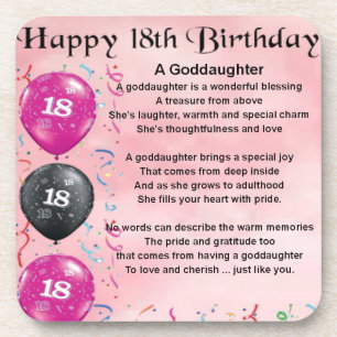 Goddaughter Poem - 18th Birthday Coaster