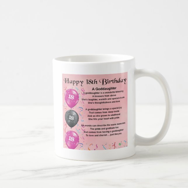 Goddaughter Poem - 18th Birthday Coffee Mug (Right)
