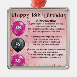 Goddaughter Poem - 18th Birthday Metal Tree Decoration