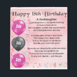 Goddaughter Poem - 18th Birthday Notepad<br><div class="desc">a great gift for a goddaughter on her 18th birthday</div>