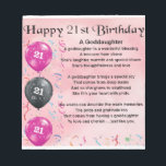 Goddaughter Poem - 21st Birthday Design Notepad<br><div class="desc">A great gift for a goddaughter on her 21st birthday</div>