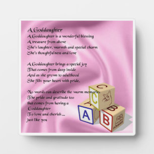 Goddaughter Poem Plaque  -   Baby Blocks  Design