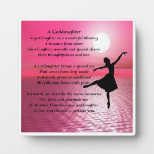 Goddaughter Poem Plaque  -   Ballerina  Design