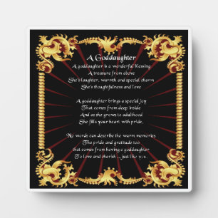 Goddaughter Poem Plaque  -   Black  Design
