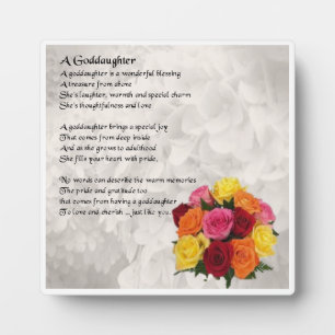 Goddaughter Poem Plaque  -  Flowers  design