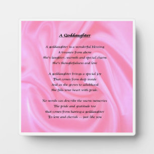 Goddaughter Poem Plaque  -  Pink  Silk design