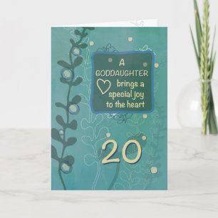 Goddaughter Religious 20th Birthday Hand Drawn Card