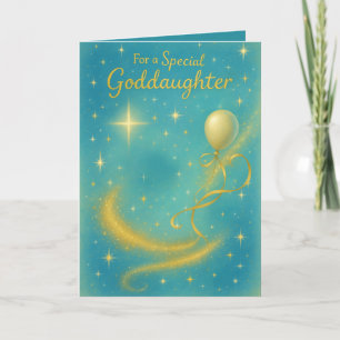 Goddaughter Stars Stardust & Balloon Birthday Card
