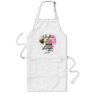 Goddaughter Sweet16 Quote Gift Braver Stronger Long Apron