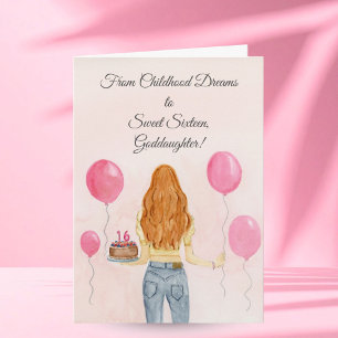 Goddaughter Sweet Sixteen Girl Jeans Celebrating Card