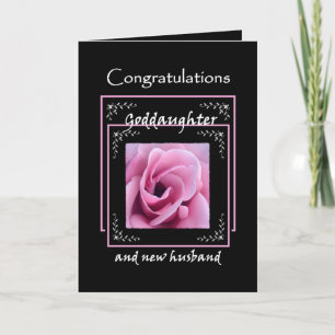 GODDAUGHTER Wedding Congratulations - Pink Rose Card