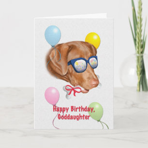 Goddaughter's Birthday Card with Labrador Retrieve