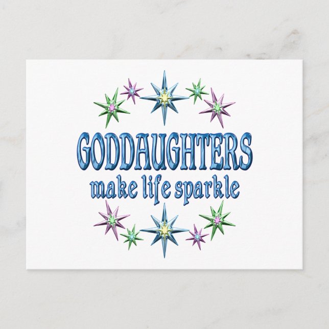 Goddaughters Sparkle Postcard (Front)
