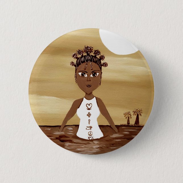 Goddess 6 Cm Round Badge (Front)