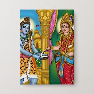 Goddess Annapurna Vintage Button