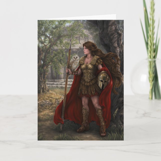 Goddess Athena Card by artist Lindsay Archer (Front)