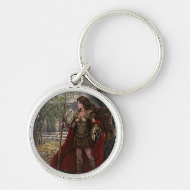 Goddess Athena Keychain by artist Lindsay Archer (Front)