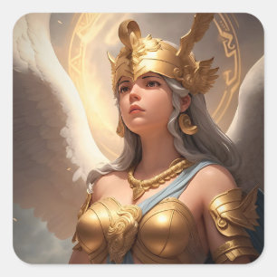 Goddess Athena Surrounded By Her Thoughts Square Sticker