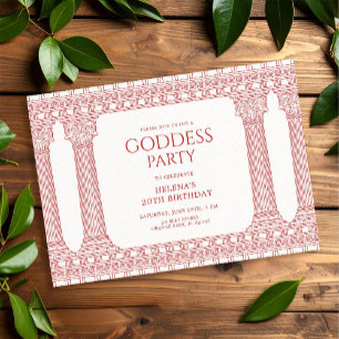 Goddess Birthday Party with Pink Temple Invitation