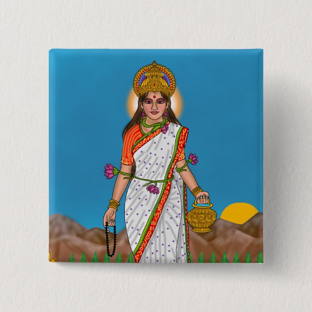 Goddess Brahmacharini Button (Front)
