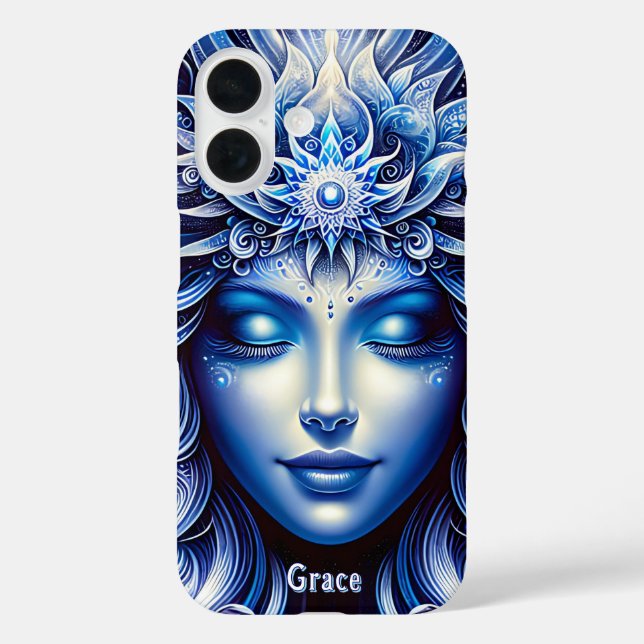 Goddess Celestial Blue Head January -   Case-Mate iPhone Case (Back)