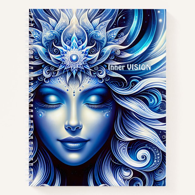 Goddess Celestial Blue Head January -   Notebook (Front)