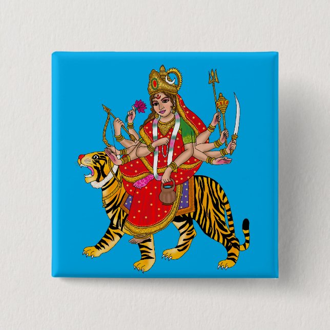 Goddess Chandraghanta Button (Front)