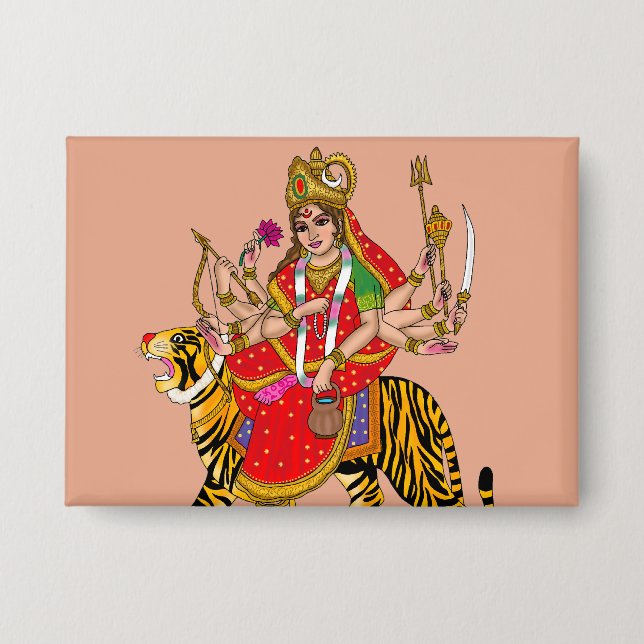 Goddess Chandraghanta Button (Front)