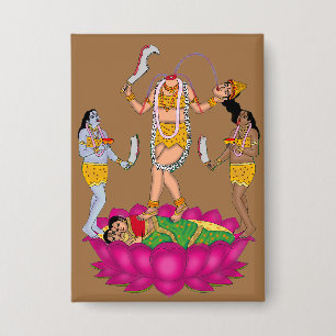 Goddess Chinnamastika Button