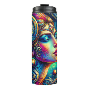 Goddess Colourful Head round Jewellery March - Thermal Tumbler