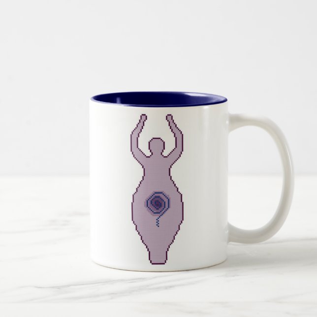 Goddess Cross Stitch Two-Tone Coffee Mug (Right)