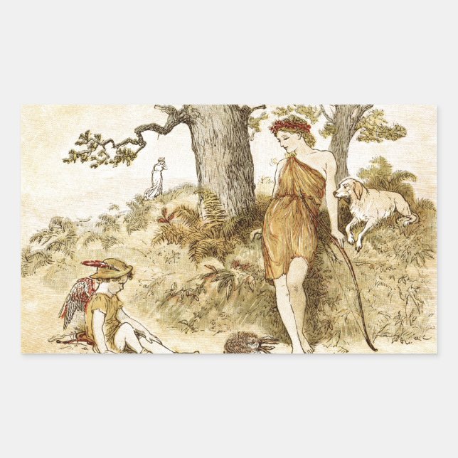 Goddess Diana Rectangular Sticker (Front)